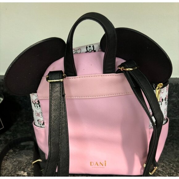 Dani By Danielle Nicole Disney Minnie Mouse Mini Backpack W/Ears Pink & Black - Picture 9 of 16